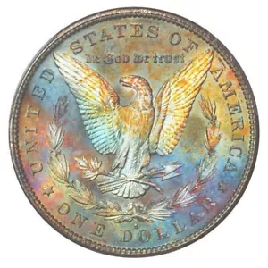 1881-S PCGS MS64 CAC MORGAN $ NICE VIBRANT MULTICOLOR RAINBOW TONING (VIDEO) - Picture 1 of 4