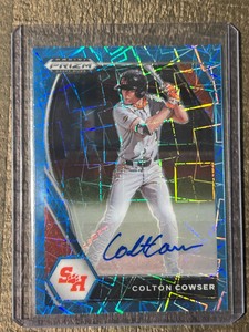 2021 Panini Prizm Draft Picks COLTON COWSER Auto Blue Velocity SSP Prizm #PDP5