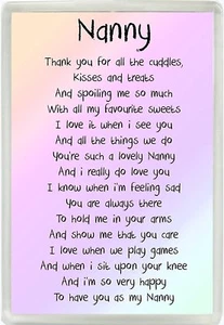 Nanny Poem From Grandchild Jumbo Magnet Ideal Birthday Gift M81 - Picture 1 of 1