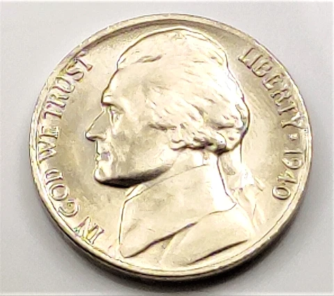 1940 BU Jefferson Nickel Pulled From OBW Roll Cover