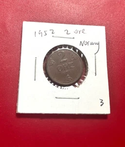 1952 Norway 2 Ore Coin - Nice World Coin !!! - Picture 1 of 2