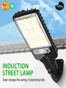 Solar Flood Light Motion Sensor Security Wall Street Outdoor Garden Lamp - Picture 1 of 11