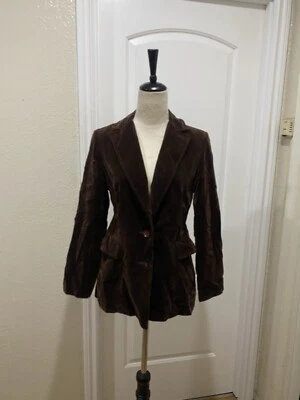 Blazer vintage de terciopelo marrón con 2 botones Koret of California para mujer nuevo con etiquetas Foto 1 de 4