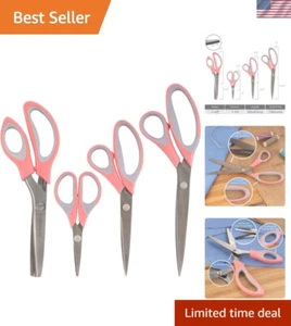 Ultimate Crafting and Sewing Scissors Set - 4 Pink Tools for Professionals - Picture 1 of 9