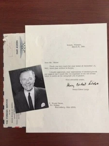 HENRY CABOT LODGE JR. TYPED LETTER SIGNED, AS SOUTH VIETNAM AMBASSADOR - Picture 1 of 1
