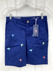 NWT Vineyard Vines Boys' Blue Stretch Breaker Shorts Size 12 Adj waist Swordfish - Picture 1 of 8