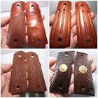 Colt 1911 Full Size Great Grips Checkered Groove Brown Latte Tan Wood Handmade