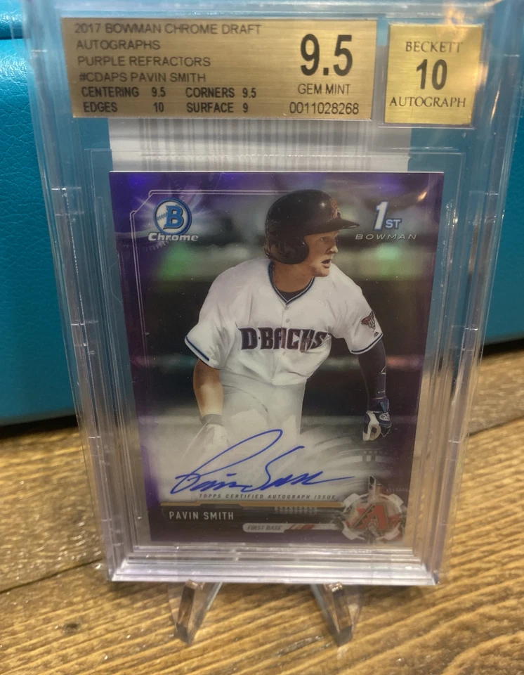 2017 BOWMAN CHROME Pavin Smith Auto  PURPLE /250 BGS 9.5/10  Diamondbacks 📈🚀 - Image 1 of 1