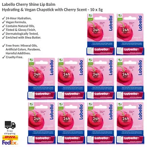 Labello Cherry Shine Lippenbalsam feuchtigkeitsspendender veganer Chapstick mit Kirschduft x10 - Bild 1 von 6