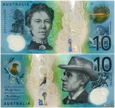 2017 Australia 10 Dollars P-63 Polymer AA Prefix UNC NEW Banknote - Image 1 of 2