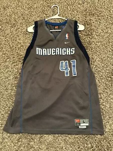 DIRK NOWITZKI DALLAS MAVERICKS ALTERNATIVE GRAY NIKE SWINGMAN 03/04 RARE Large - Picture 1 of 5