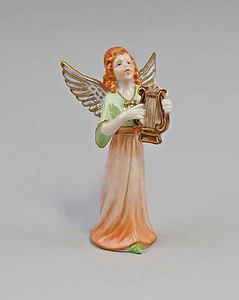 9987228-d Porzellan Figur Engel mit Lyra bunt gold Othengrafen H15cm - Picture 1 of 2