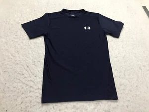 Under Armour Heatgear T Shirt Mens XL Navy Blue Short Sleeve Crew Neck Logo - Picture 1 of 12