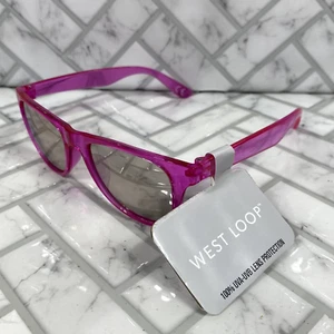 NWT West Loop Kids Sunglasses BILL PNK FWG Pink Translucent Frame 100% UVA-UVB - Picture 1 of 8
