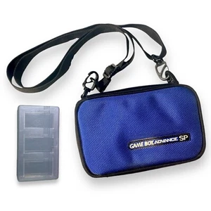 Azul Nintendo Gameboy Advance SP Bolsa de Transporte Correa 3 Juego Estuche Rígido GBA - Imagen 1 de 8