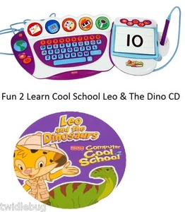 Fisher-Price Fun 2 Learn Computer Cool School Leo And The Dinosaurs Software - Picture 1 of 5