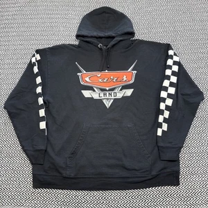 Disney Parks Cars Land HERREN XL Karierte Ärmel Pixar Pullover Hoodie McQueen - Bild 1 von 7