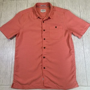 Men's Quiksilver Waterman Marlin Shirt Tailored Fit Sz Small Coral Pink Pattern - Picture 1 of 7