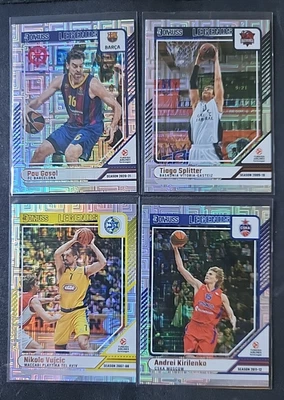 2024-25 DONRUSS EUROLEAGUE 4-CARD LEGENDS LOT Gasol/Splitter/Vujcic/Kirilenko - Image 1 of 2