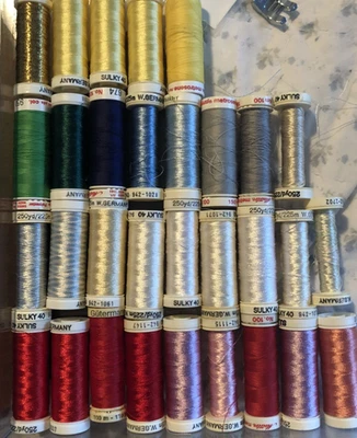 Lot of 31 SULKY  & Gutterman Thread Spools Mixed Colors - Image 1 of 4