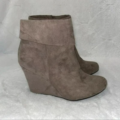 INFORME Riko 10 Botines de cuña de gamuza sintética marrón topo nuevos con etiquetas Foto 1 de 4