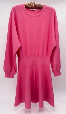 Alice + Olivia Dress Womens Large Pink Wool Blend Knit Long Sleeve Crew Pullover - Image 1 of 4