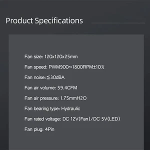 ZEAGINAL 120mm ARGB Case Fan Cooling PC Fans With Hydraulic Bearing Fan Spee SET - Afbeelding 1 van 10