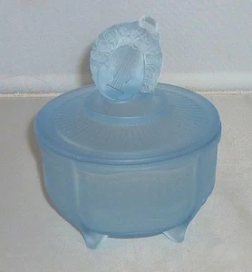 IMPRESIONANTE OLLA BARATIJA ART DECO VINTAGE AZUL WALTHER SOHN PIERROT & PIERRETTE - Imagen 1 de 8