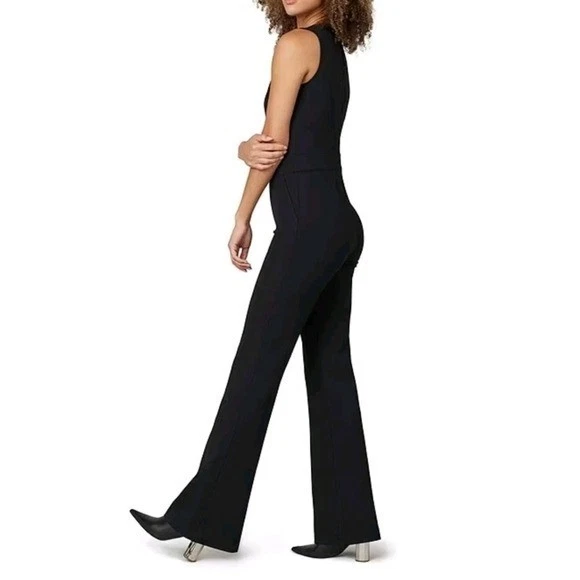 SPANX Sleeveless Jumpsuit Womens Small Flare Leg Stretch Slimming 20383R