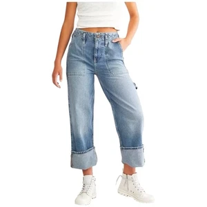 Free People | We The Free Major Leagues Cuffed Cropped Jean - Picture 1 of 15