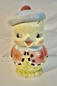 Tarro de galletas Department 56 - Sombrero de cerámica pintado a mano - Retro vintage - Imagen 1 de 8