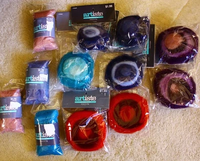 Artiste 100% Wool Roving Large Lot of 12 made in Nepal - Image 1 of 4