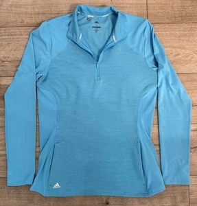 Adidas Women’s Golf Blue 1/4 Zip Pullover Long Sleeves Size Medium - Picture 1 of 15