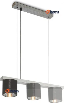 Briloner Leuchten Retro Pendant Light E14 Silver Black Vintage Fabric Shade Room - Image 1 of 4