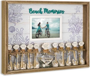 SAILINGSTORY Honeymoon Sand Jar Keepsake Shadow Box Beach Memory Coastal Decor W - Picture 1 of 6