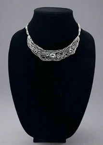 Or Paz Modernist Sterlingsilber Halsband Halskette mit Blautopas Akzenten - Bild 1 von 4