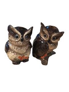 Cracker Barrel Ceramic Harvest Owl Salt & Pepper Shakers Set 3.5" - Picture 1 of 5
