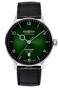 Zeppelin Men's Watch LZ129 Hindenburg Leather Strap Black/Green 8048-4 - Picture 1 of 2