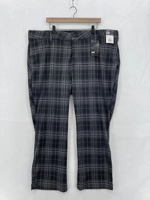 Lee Pants Womens 24W Black Gray Plaid Straight Mid Rise Ultra Soft Waistband NWT - Image 1 of 4