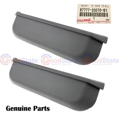 Genuine LandCruiser 76 70 Series HZJ GRJ FZJ Front Door Trim Map Pocket Grey x2 - Image 1 of 4