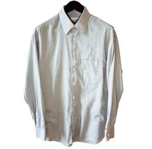 Camicia Ermenegildo Zegna uomo L grigia testa chiodata 100% cotone manica lunga con bottoni - Foto 1 di 8