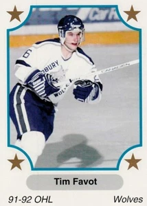 TIM FAVOT (SUDBURY WOLVES) 91-92 OHL SERIES CARD - CARD NUMBER 262 - Picture 1 of 2