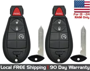 Lot of 2x New Replacement Keyless Entry Remote Key Fob for RAM 2013 - 2024 - Picture 1 of 11