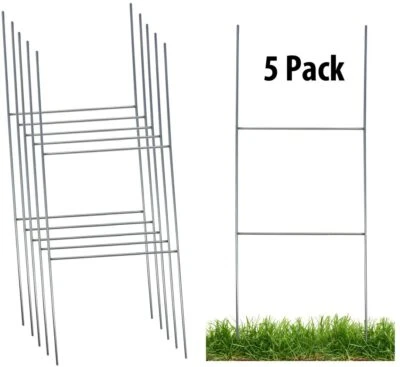 Sturdy Metal H Frame Wire Step Stakes for Yard Signs(10 x 30 inch)(Stakes Only) - Image 1 of 2