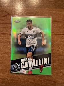 2022 Topps Chrome MLS Neon Green Lucas Cavallini 28/99 Refractor Gold Cup Canada - Picture 1 of 2