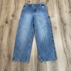 John Deere Carpenter Jeans Kids Youth Size 12 Blue Denim 90s Y2K - Picture 1 of 6