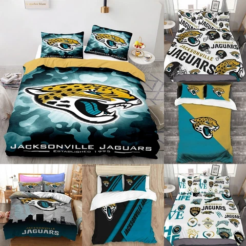 Jacksonville Jaguars 3 PCS Bedding Set Pillowcases Quilt/Duvet/Comforter Cover Cover