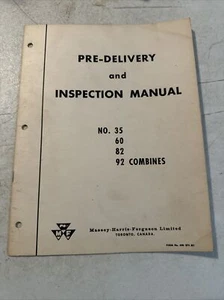 1958 Massey Harris No. 35,60,82&92 Combines Pre delivery & Inspection Manual - Picture 1 of 5