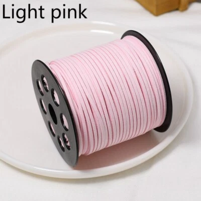 100 Yards DIY Faux Suede Leather Jewelry Cord Flat Strap Velvet Lace Thread Sew - Image 1 of 4