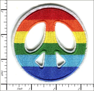 18 Pcs Embroidered Iron on patches Peace Sign hippie 8x8cm AP060aA - Image 1 of 2